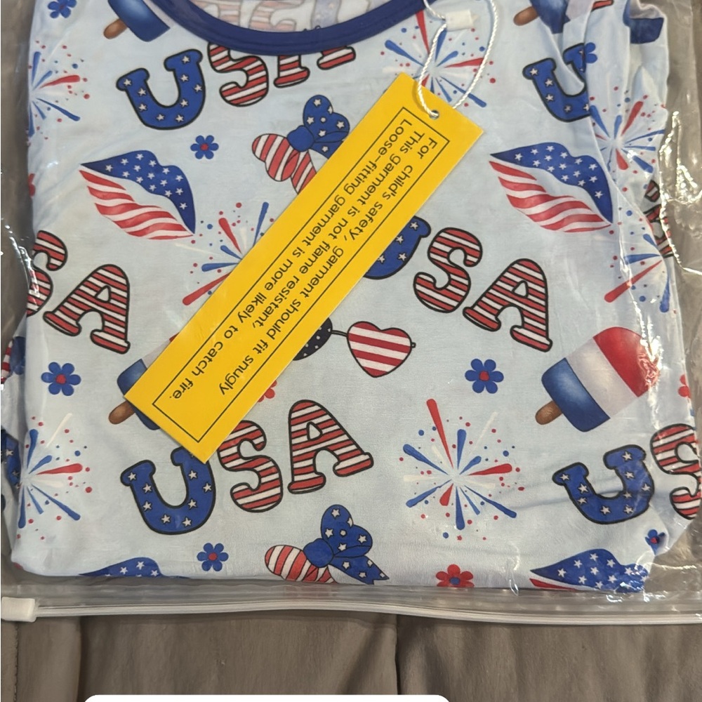 BAMBOO USA Kids Pajama Set - Blue and Red